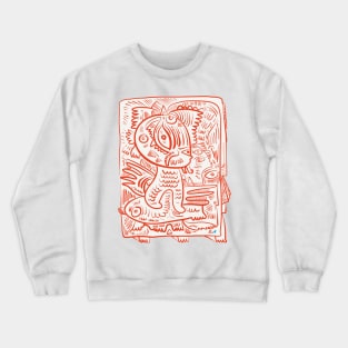 Red Graffiti Street Art Creature Mystic Crewneck Sweatshirt